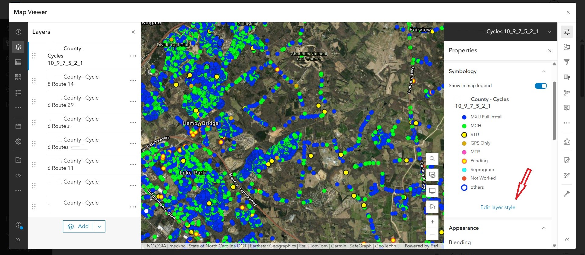 Custom layer styles driven by spreadsheet columns in Field Maps